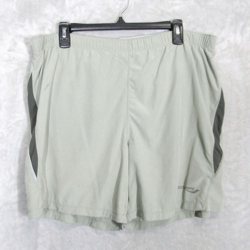 Saucony Mens Running Shorts M Medium Gray Athletic Workout Gym Activewear